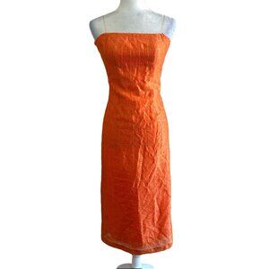 Patis Vintage 60s Orange Gold Tube Dress
